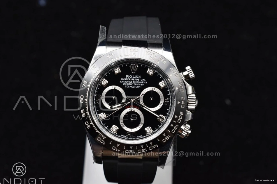 on Edition 116519 Daytona Contemporary Black Dial 768 Best Rubber Oysterflex Strap 1:1 Diamonds SA BTF 0108